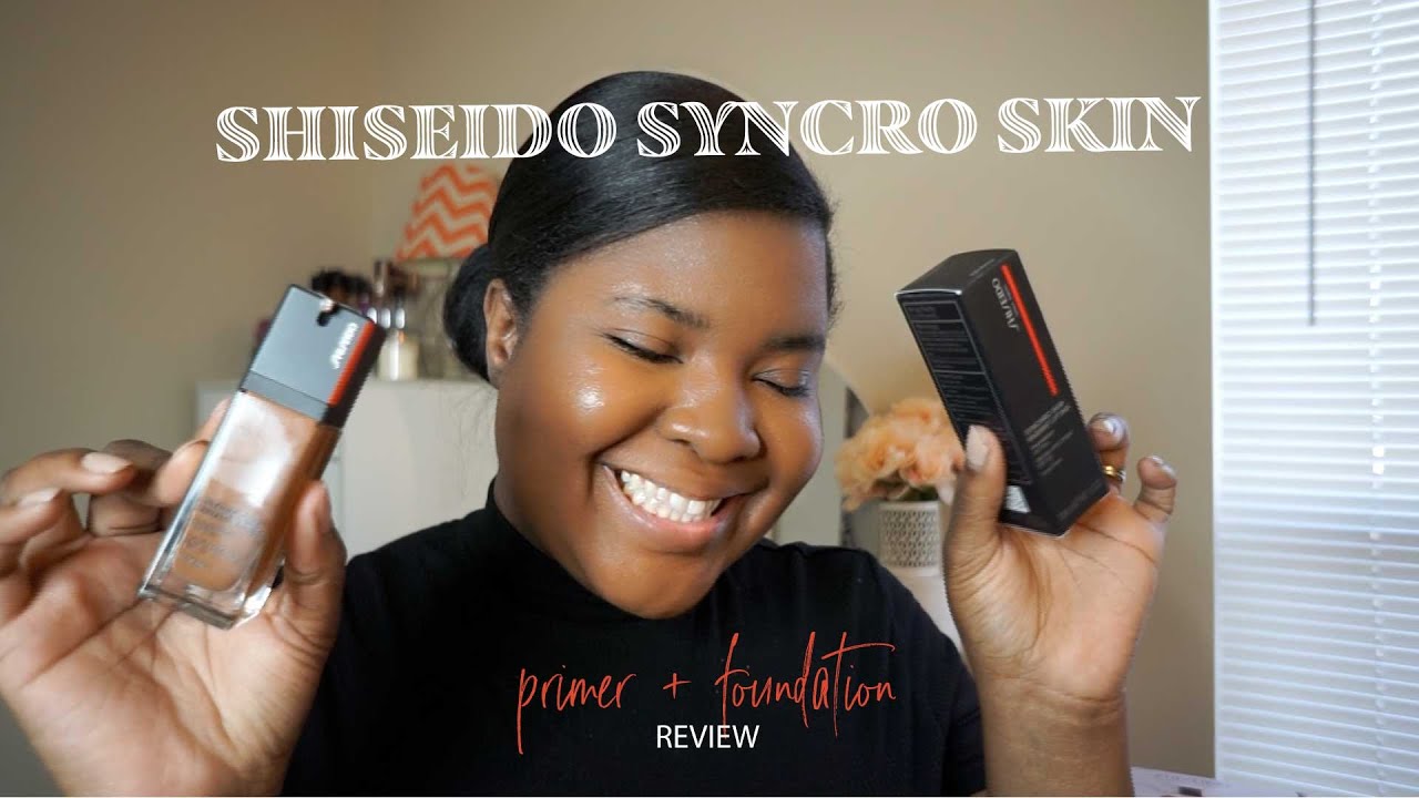 Shiseido New Synchro Skin Foundation + Primer Review on Dark Skin | PEACELOVEJOSSY