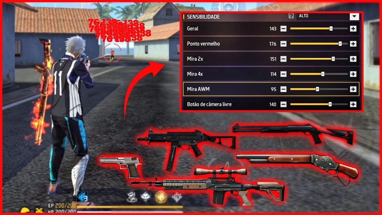All Gun Headshot Sensitivity Setting After New OB52 Update | Free Fire Max Auto Headshot Sensitivity