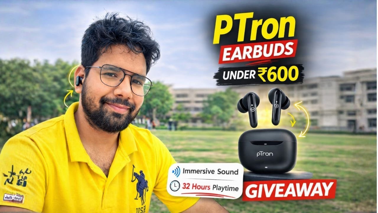 ₹600 Earbuds + FREE GIVEAWAY 🎁 | pTron Bassbuds Honest Review