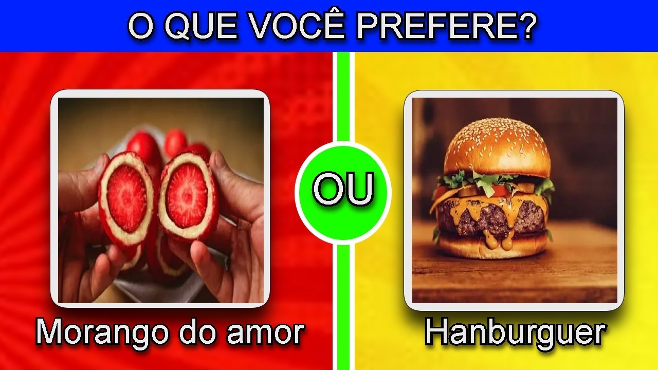 O QUE VOCÊ PREFERE? 🧁🍔 DOCE VS SALGADO |  jogo das escolhas, qual você escolhe?