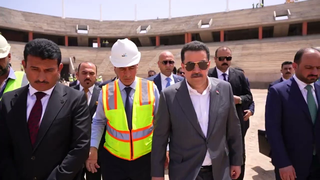 من زيارة رئيس مجلس الوزراء محمد شياع السوداني الى مشروع ملعب الأنبار الأولمبي