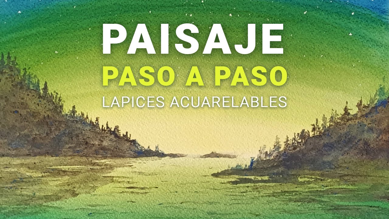 Paisaje simple y fácil PASO A PASO con lápices acuarelables