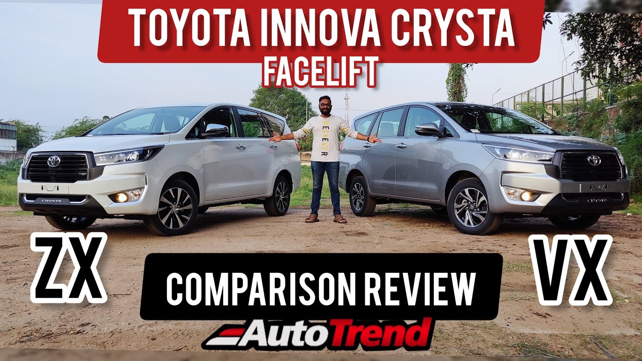 Впервые на YouTube! Innova Crysta Facelift VX против ZX 2023 года | Сравнительный обзор | #TeamAu...