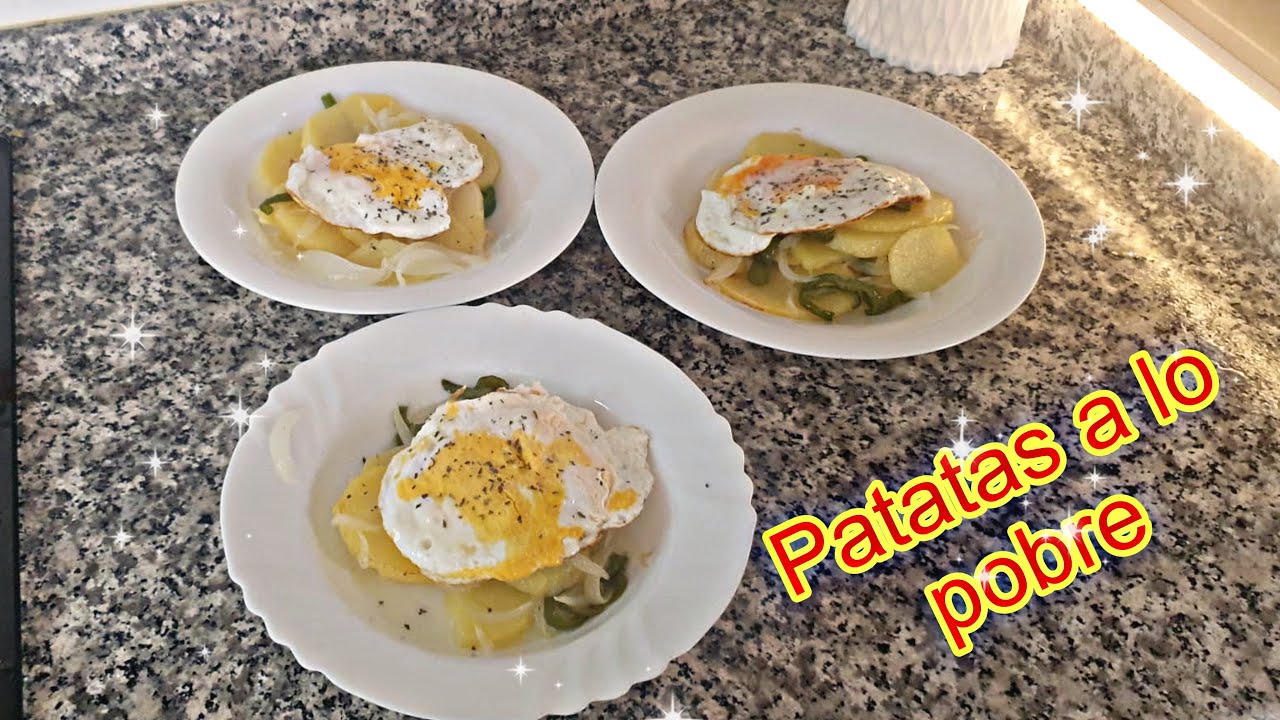 Patatas a lo pobre اكلة اسبانية شعبية لذيذة متشبعوش منها واهم حاجة بلا تمارة