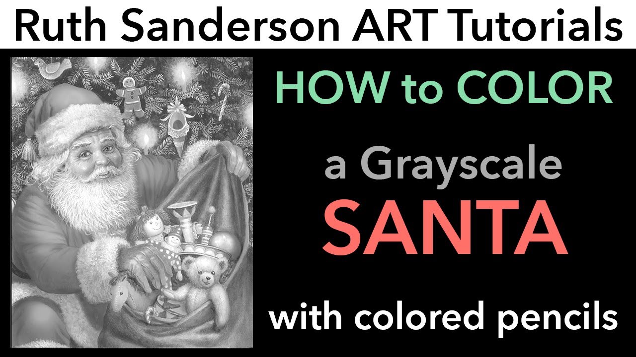 How to COLOR a GRAYSCALE SANTA with Prismacolor Colored Pencils