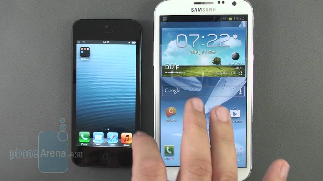 Samsung Galaxy Note II vs Apple iPhone 5