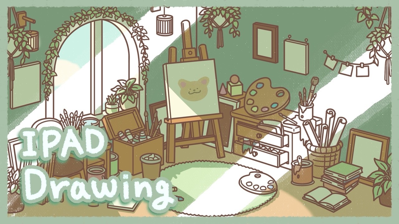 🌿아이패드 그림 | 초록에 잠긴 작업실 | Draw an atelier immersed in green 🎨