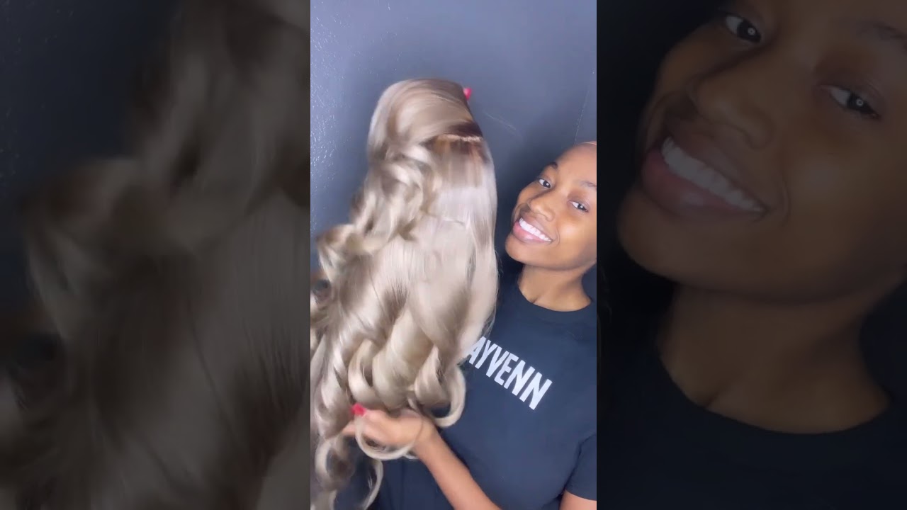 Transform your style with @esther.norvil using our Blonde (#613) Bundles and Closure ✨