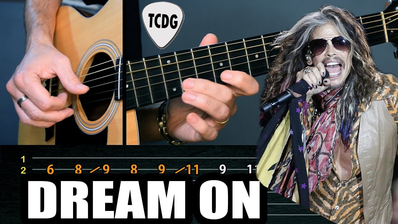 Como tocar la hermosa intro de Dream On (Aerosmith) en Guitarra Acústica | Tablatura TCDG