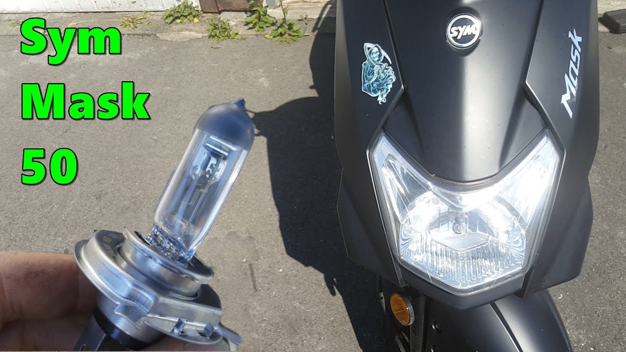 Sym Mask 50 Hauptscheinwerfer Abblendlicht Fernlicht und Standlicht Birnen wechseln | Rollerfix