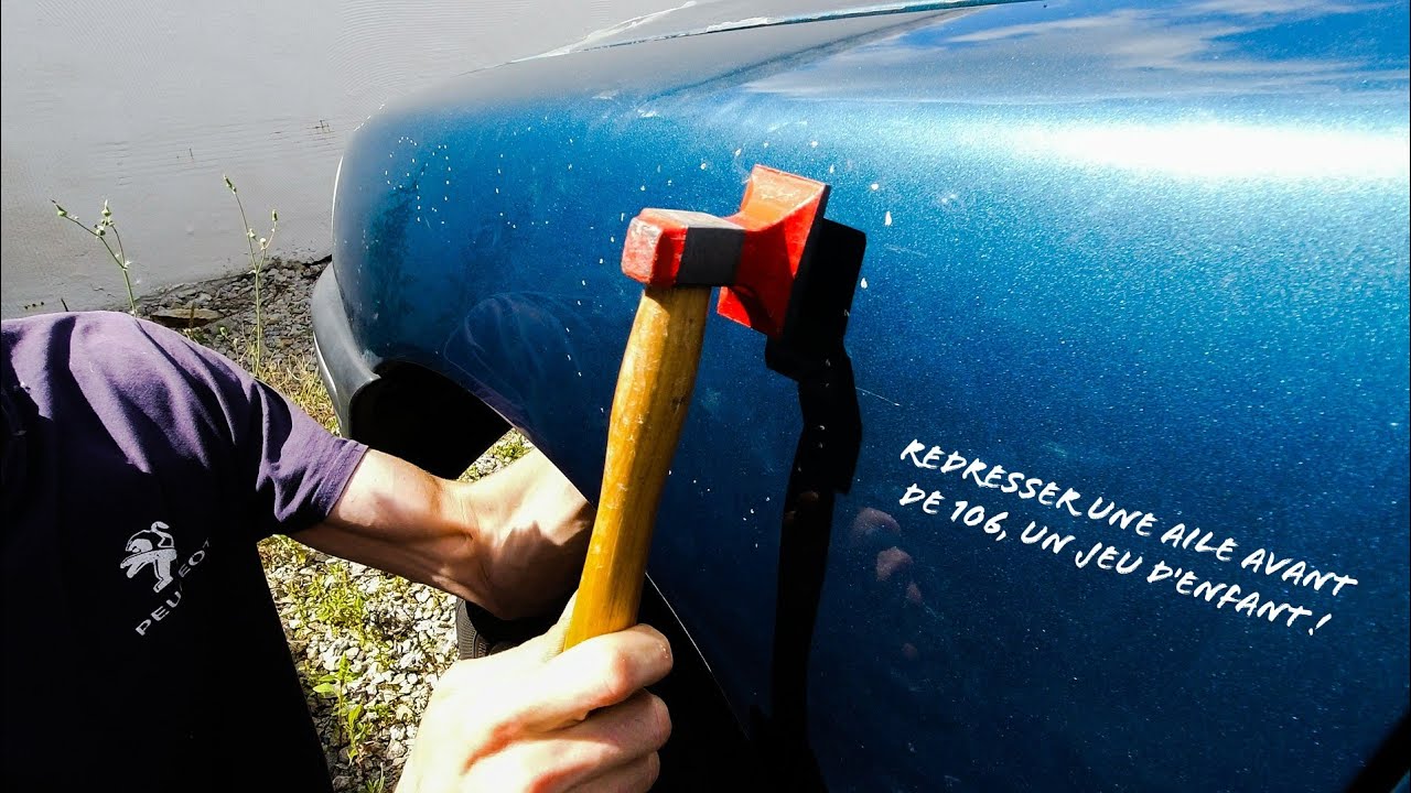 J'attaque les travaux de carrosserie sur la 106 bleu/vert dégueu !