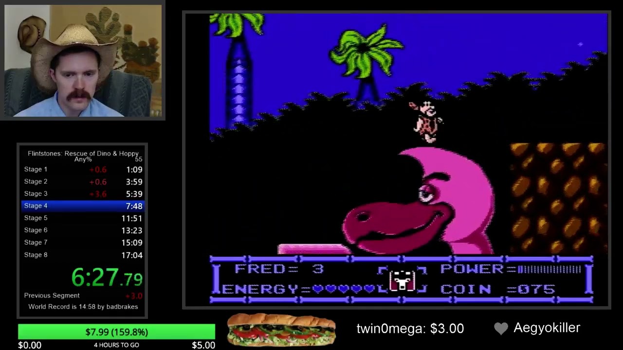 Flintstones: The Rescue of Dino & Hoppy (скорое прохождение NES) за 16:28 от Arcus