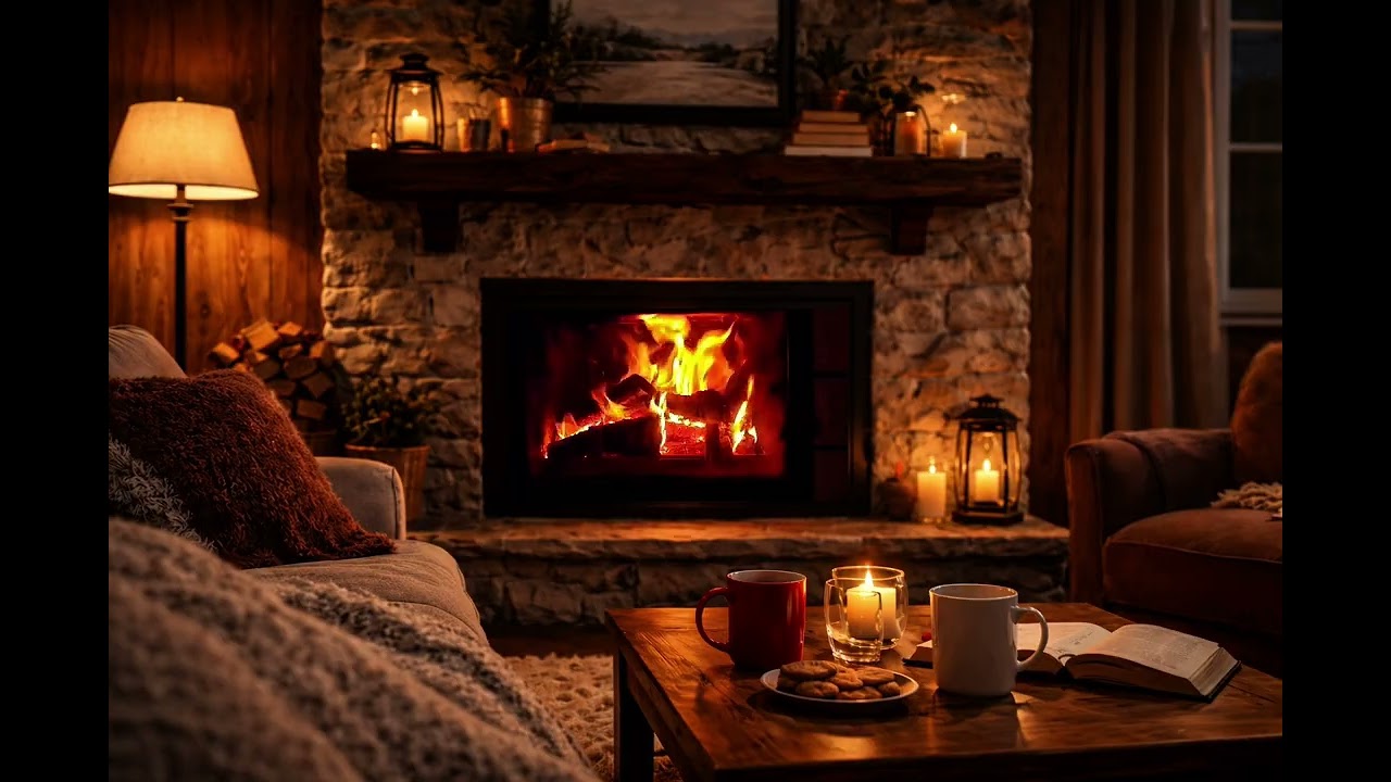 Cozy Fireplace Ambience for Late Night Work | Soft Crackling Fire🔥