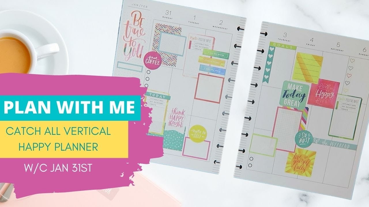 Plan With Me: Catch All Happy Planner Vertical Layout Colorful Life, Happy Life, Colorful Boxes