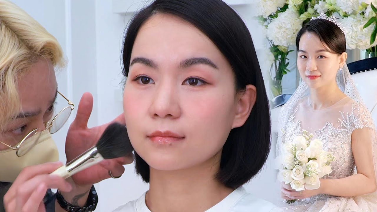 ASMR свадебный макияж в корейском стиле |  Визажист звезды К-поп делает мне свадебный макияж
