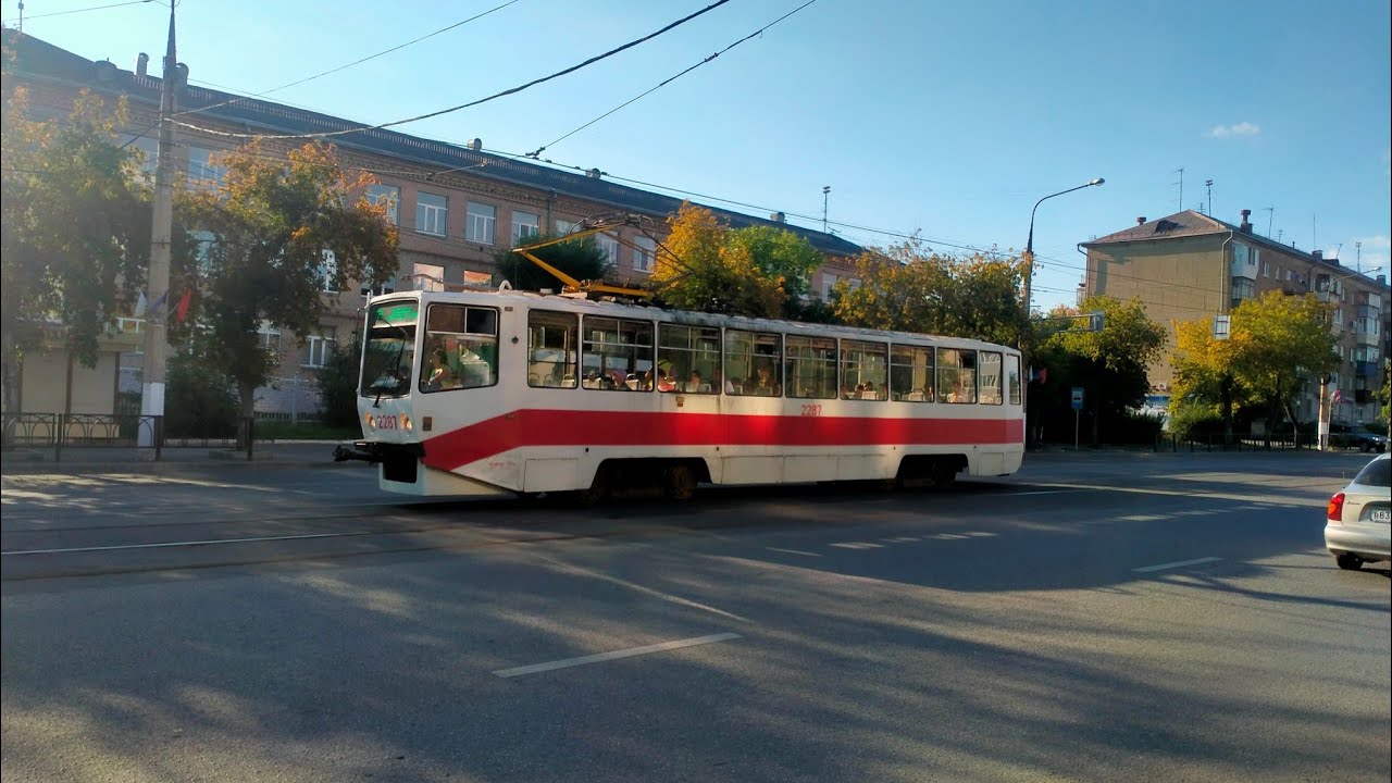 Трамваи 71-608КМ летом 2025 года , город Магнитогорск 