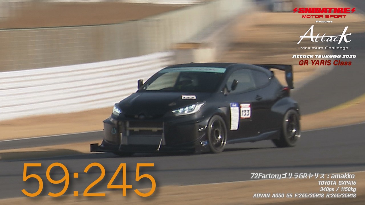 Shibatire presents Attack Tsukuba 2026：72FactoryゴリラGRヤリス/amakko[TOYOTA GXPA16]