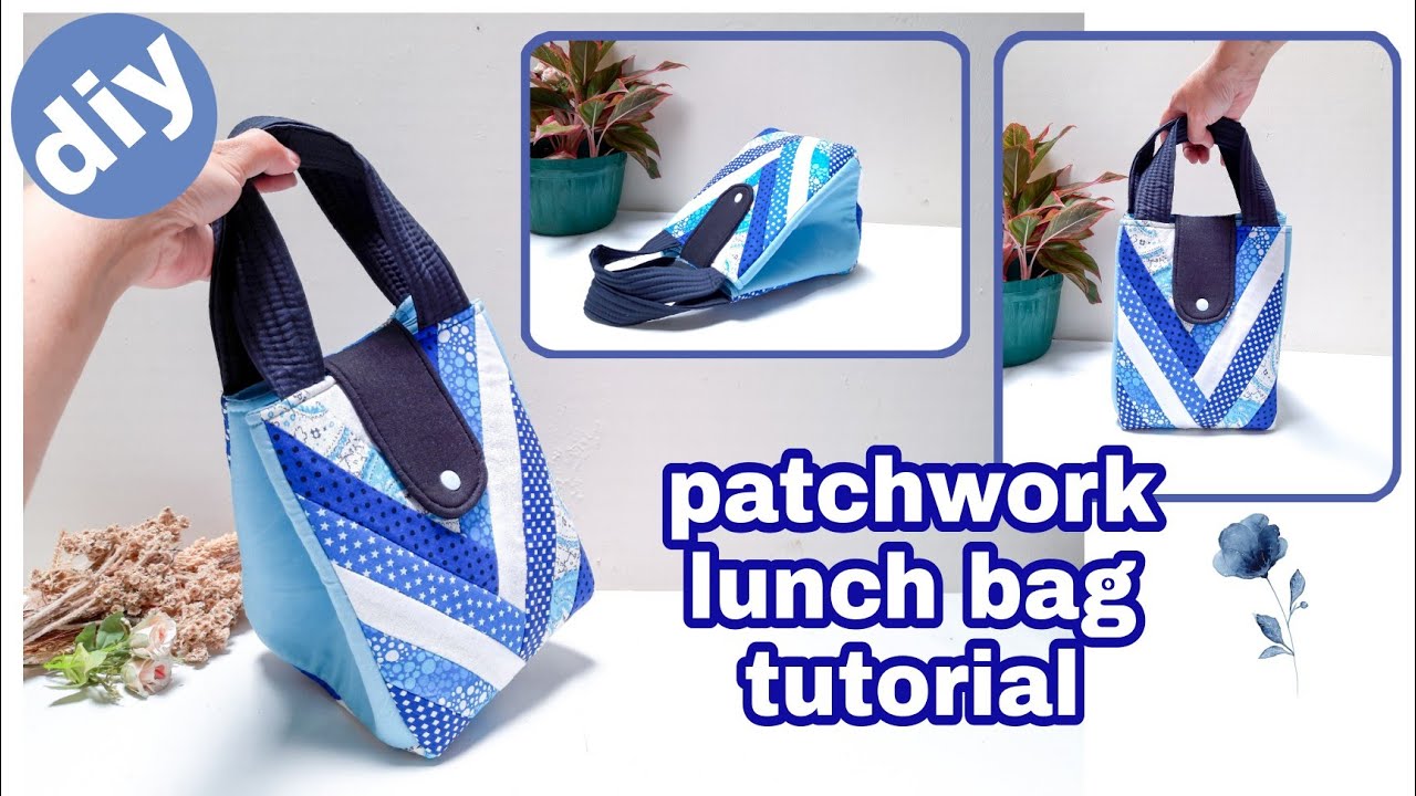 Lunch bag sewing tutorial | How to make fabric carry bag | Diy sewing projects |Membuat Tas Bekal |