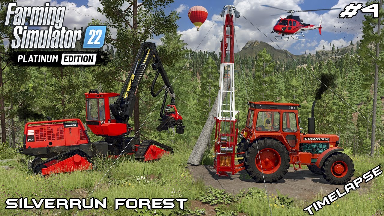 Using YARDER to move the LOGS from the HILL | Silverrun Forest | FS22 Platinum Edition | Episode 4