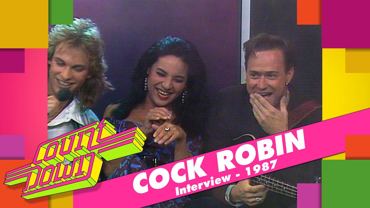 Anna (Cock Robin) and Adam imagine what it would be like to host a TV show together (Countdown 1987)