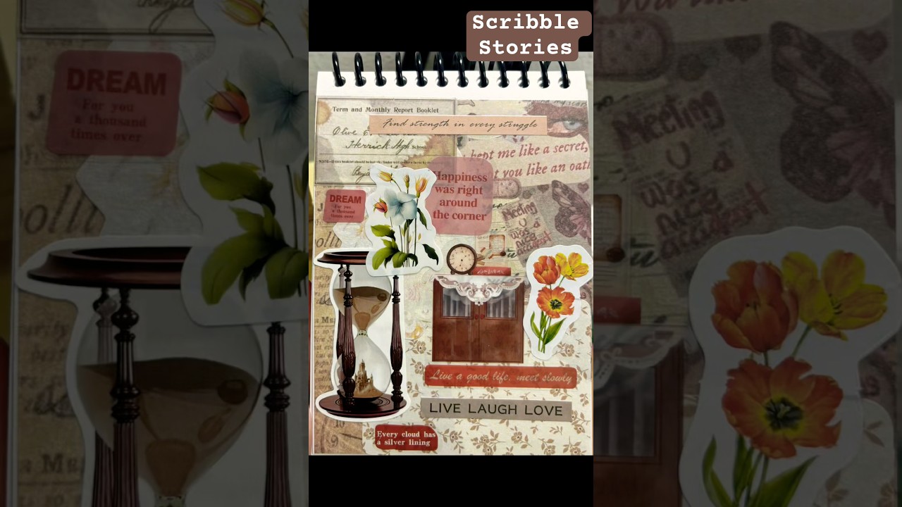 Unwind with Aesthetic Art Journaling | Retro Scrapbook ASMR Therapy ✨📖#papertherapy #scrapbookpaper