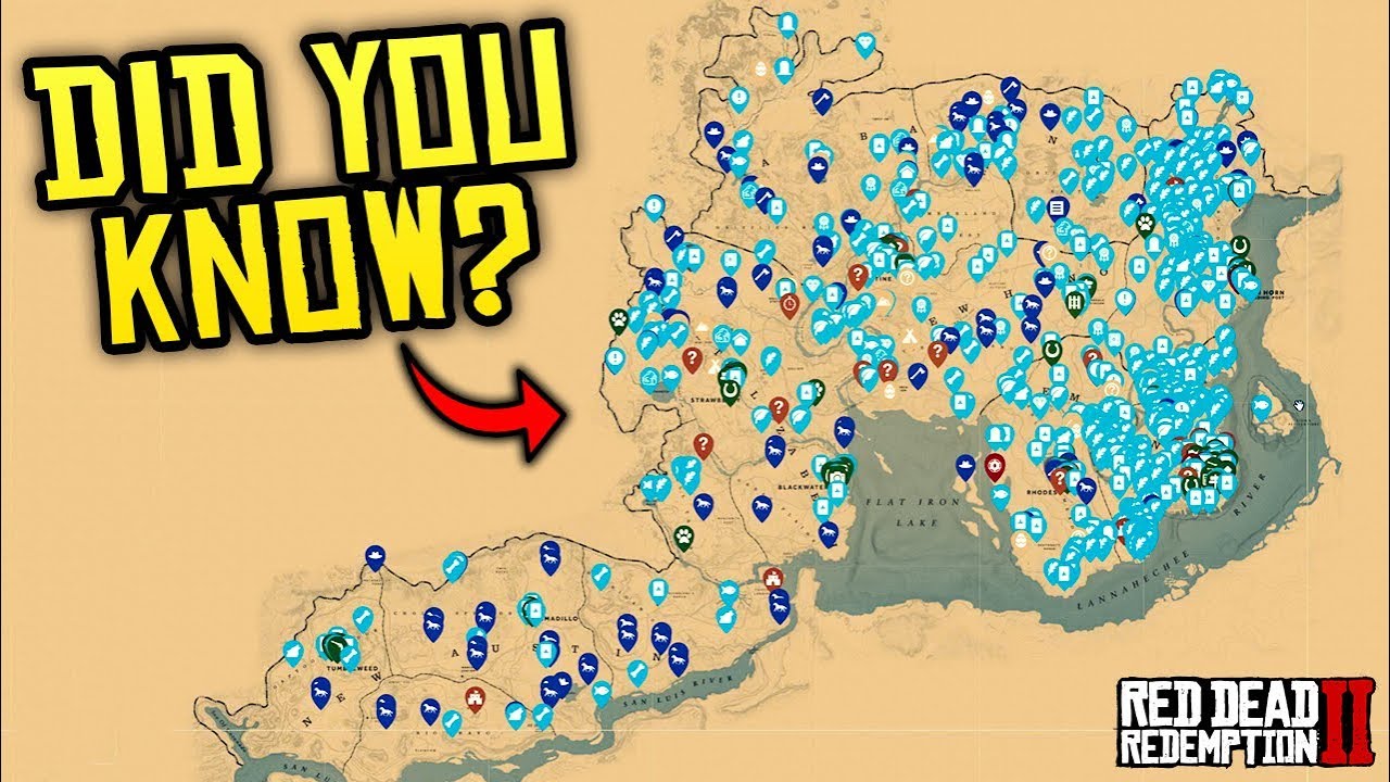 Red Dead Redemption 2 ЗНАЕТЕ ЛИ ВЫ? - Карта, на которой показано ВСЕ важное!