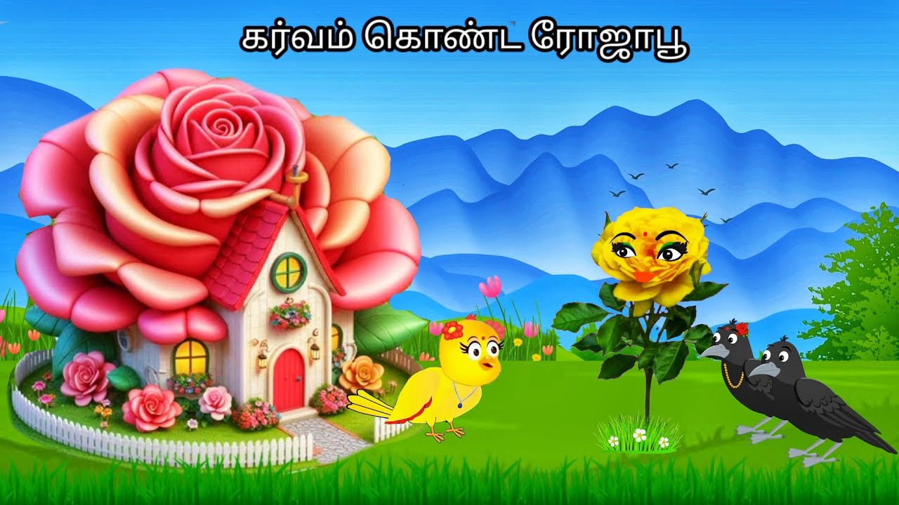 STORY OF TWO ROSE /MORAL STORY IN TAMIL / VILLAGE BIRDS CARTOON