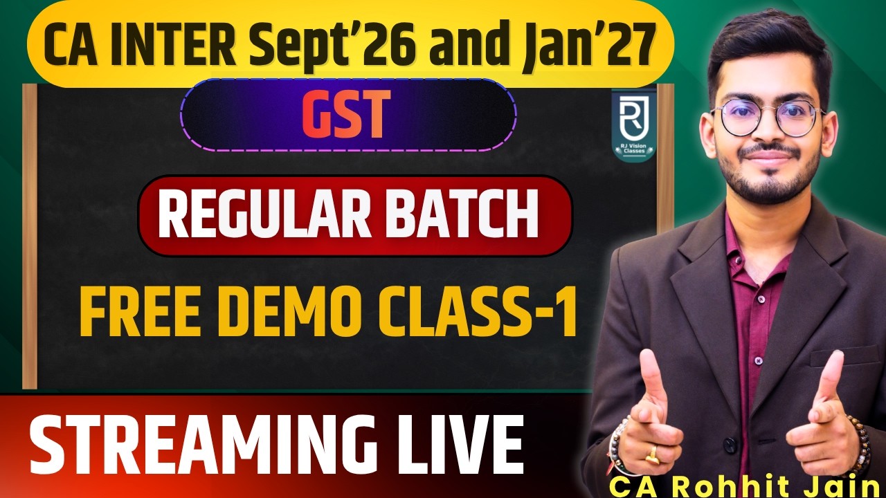 GST Regular Batch || Demo Lecture-1 Introduction to GST|| Sept-26 & Jan-27||