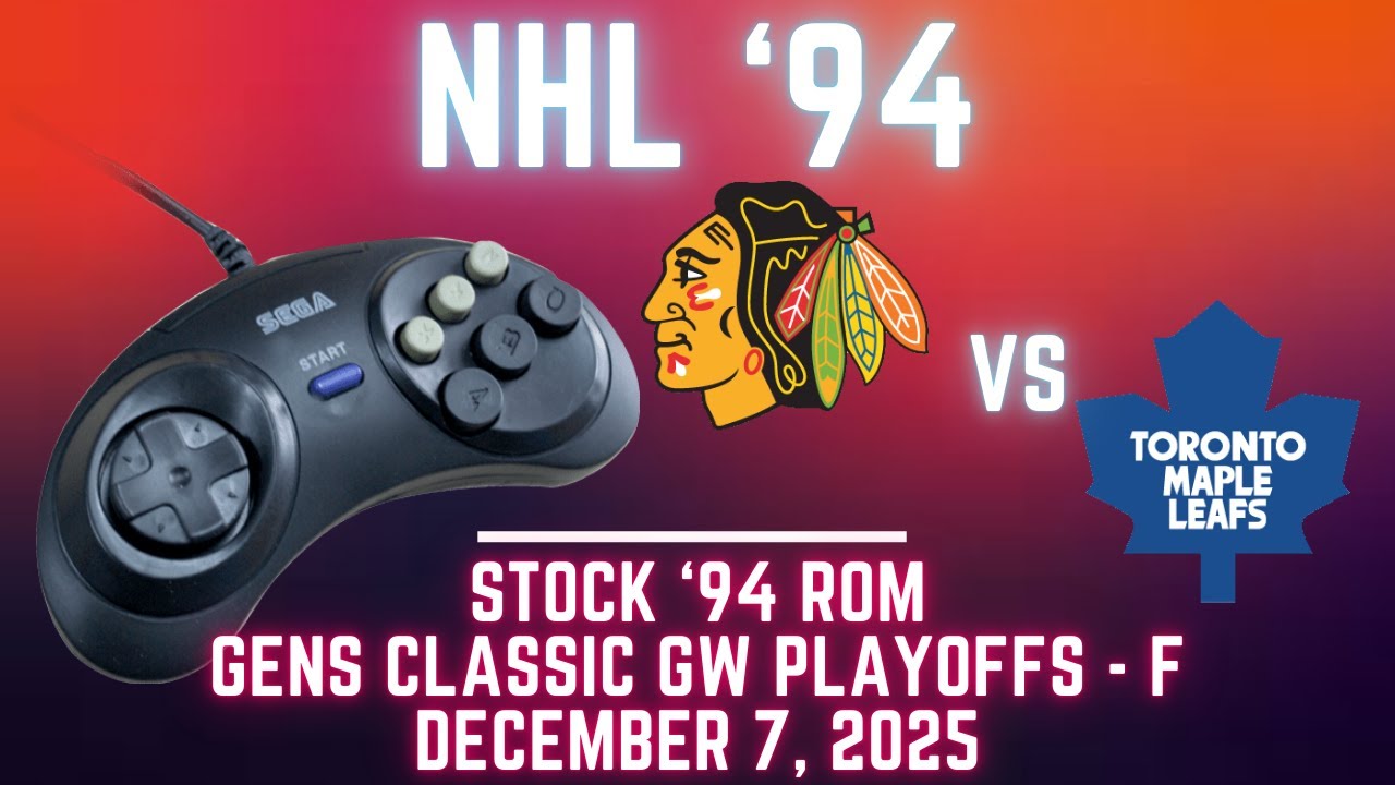 NHL '94 Fall Classic Gens BW Finals- Blackhawks (jeffpoutine) vs Maple Leafs (Len) {Genesis}