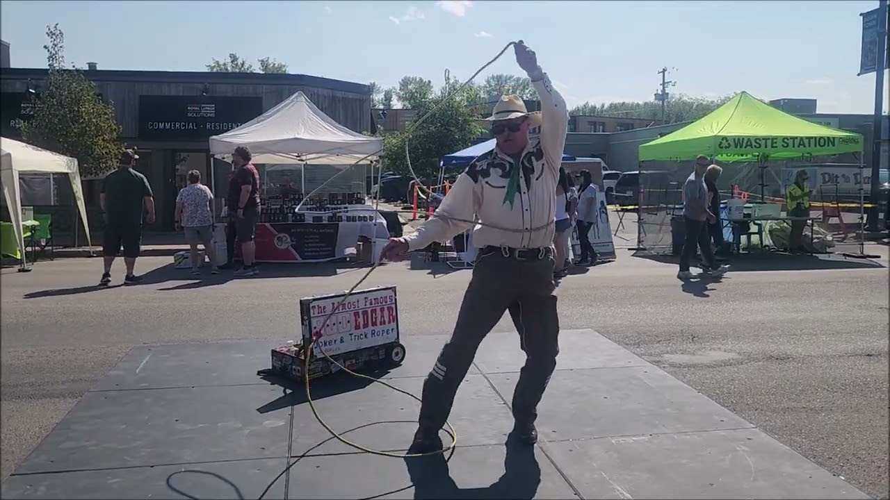 Trick Roper , Spins Two Ropes , Calgary's Bud Edgar Joker & Trick Roper ,