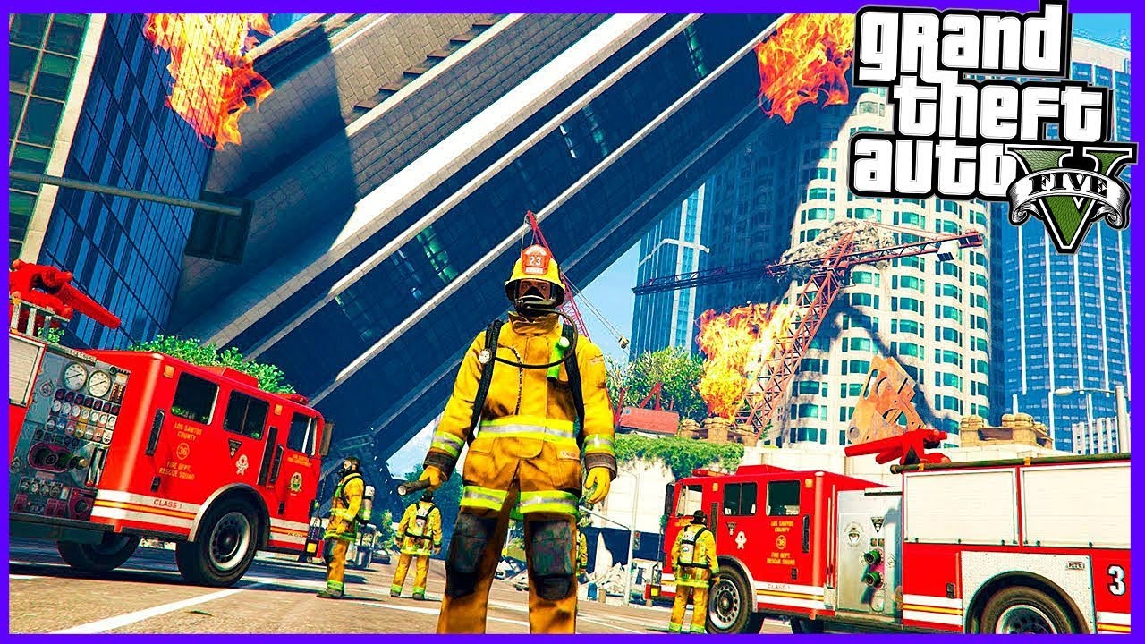 ZŘÍCENÝ MRAKODRAP V MÓDU HASIČE ! (GTA 5 Módy)