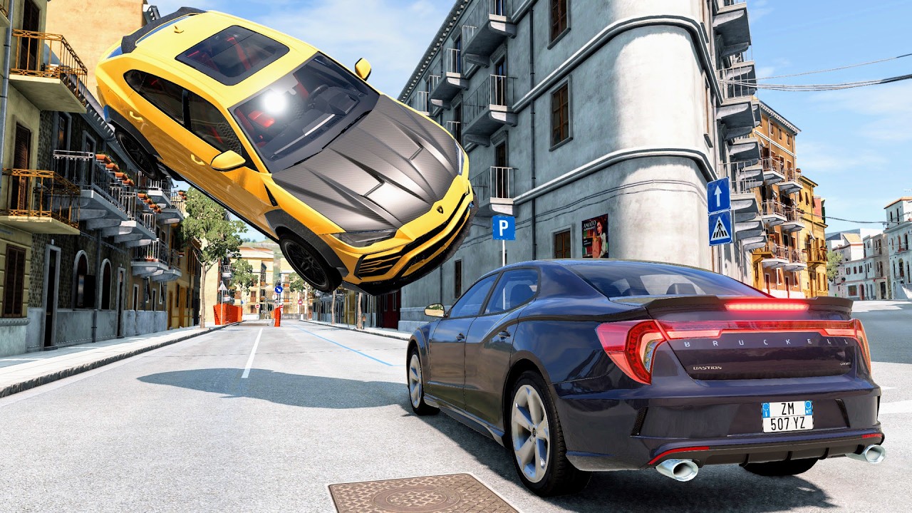 High Speed Traffic Car Crashes #186 - BeamNG Drive | CrashBoomPunk