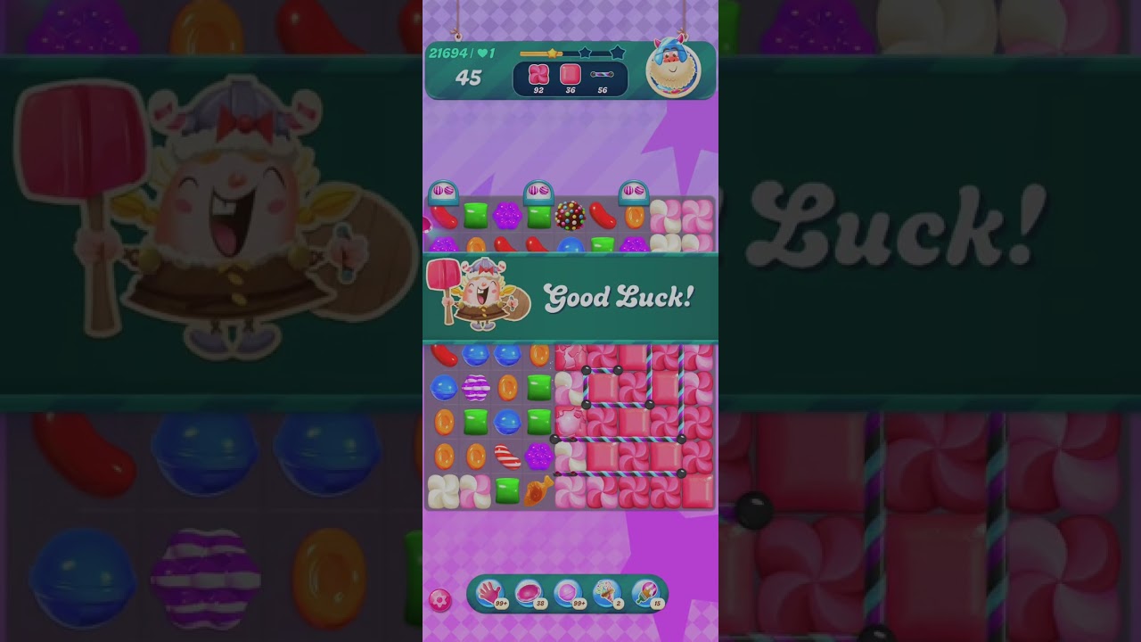 Candy Crush Level 21694 with boosters 