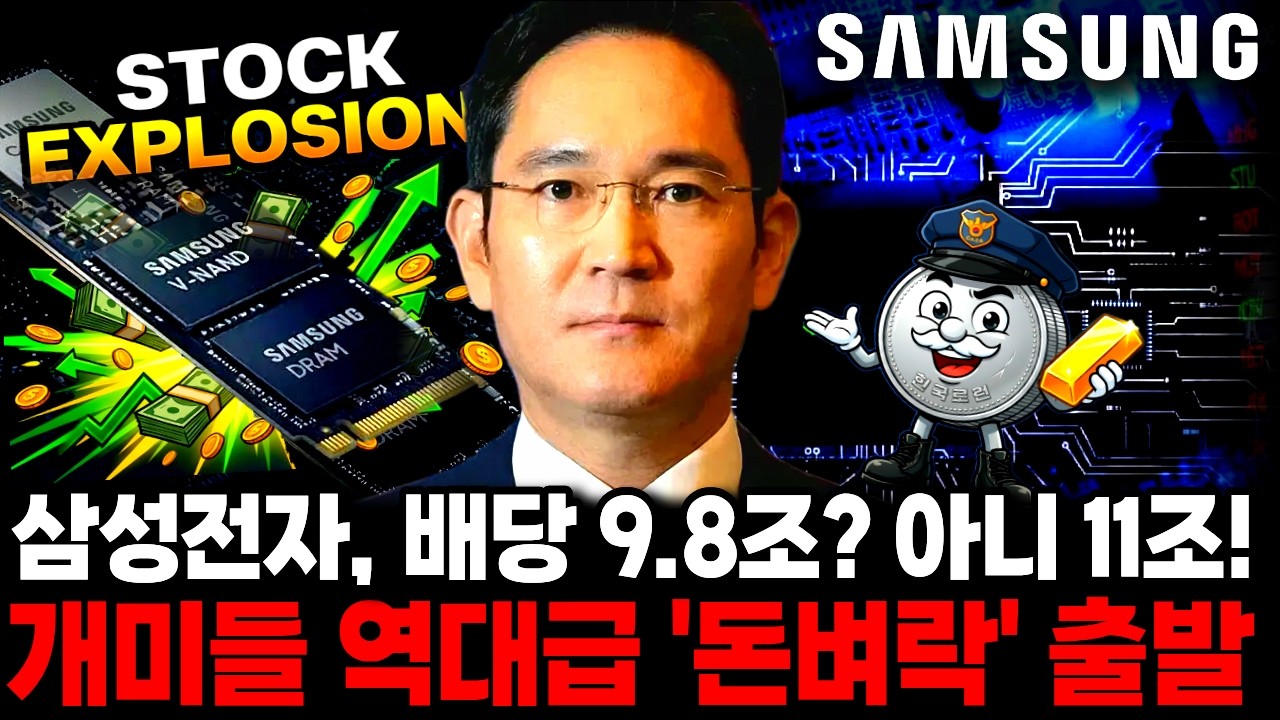 삼성전자, 9조 8천억 배당 '돈벼락'? 사실은 11조 터졌다! 시총 1,000조 돌파, 30만 전자 가기 전 마지막 기회?