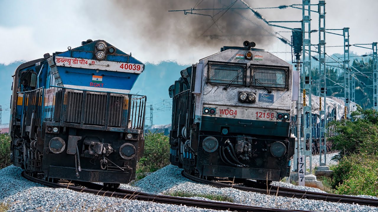 Twin WDG4 vs Long Hood WDP4B Power on Gradient | Coal Train & Humsafar | Indian Railways