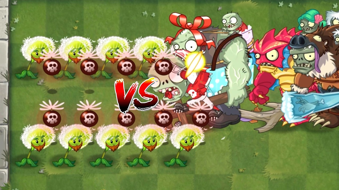 PvZ 2 - 10 Same Plants Vs 4 Random Zombie Vase Breaker - P99 - What team will win?