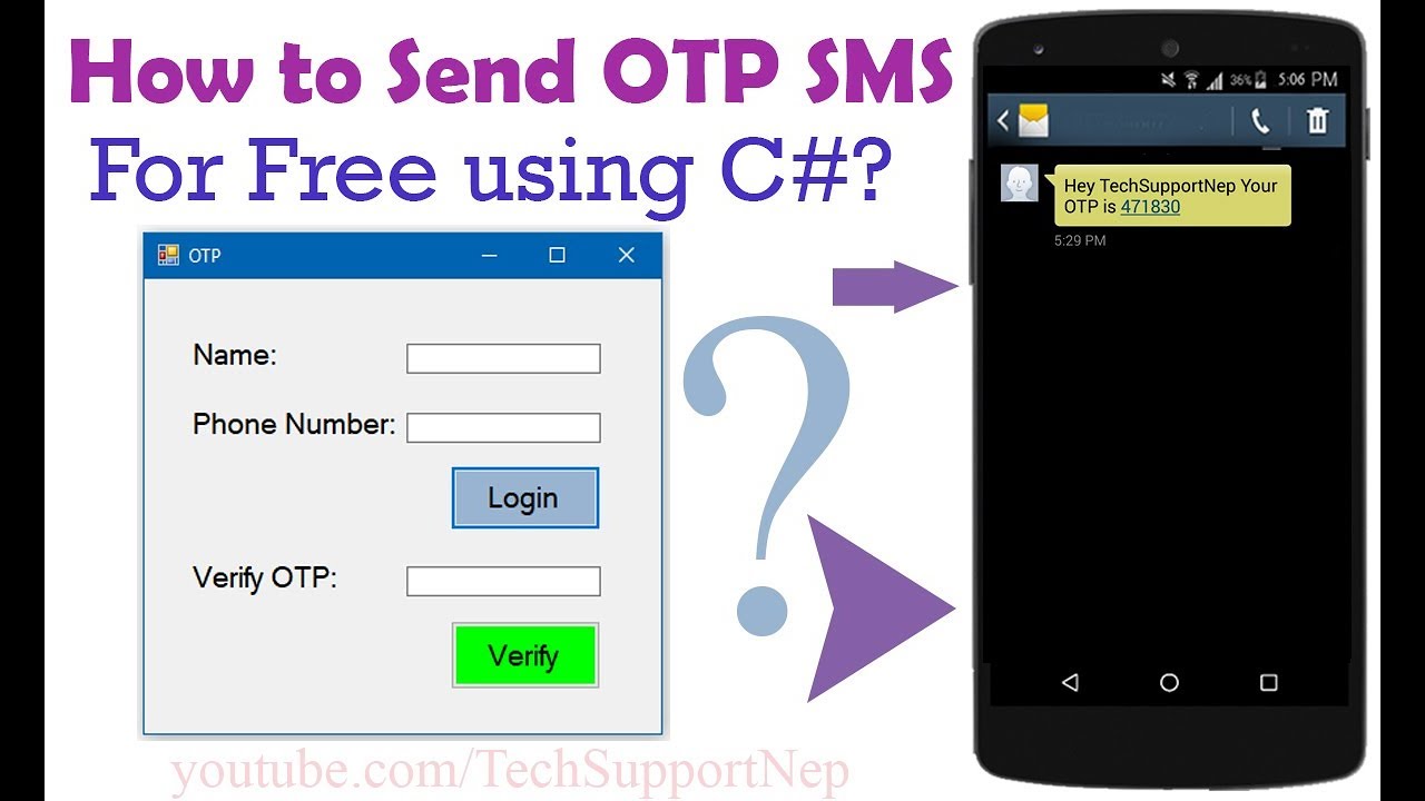 How to Generate and Send OTP SMS For Free using C#.NET?[With Source Code]
