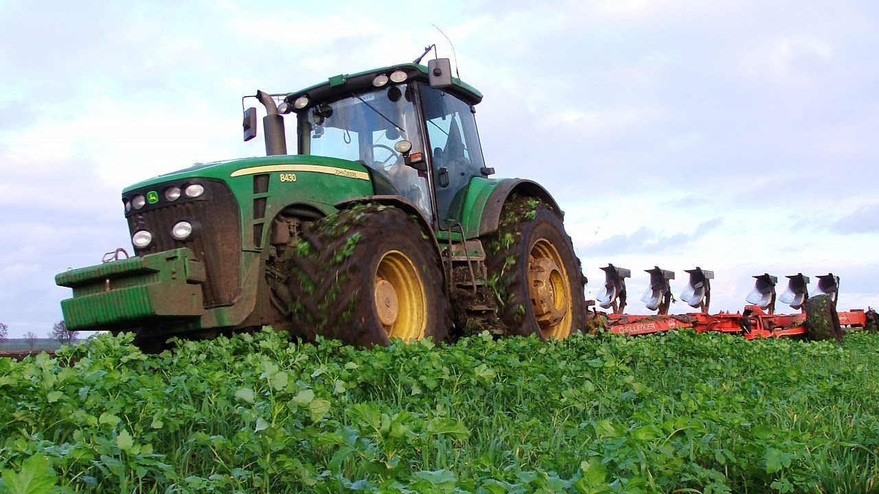 Pokaz siły i uciągu w ciężkiej orce - John Deere 8430 + Kuhn Challenger (oryginalny dźwięk)