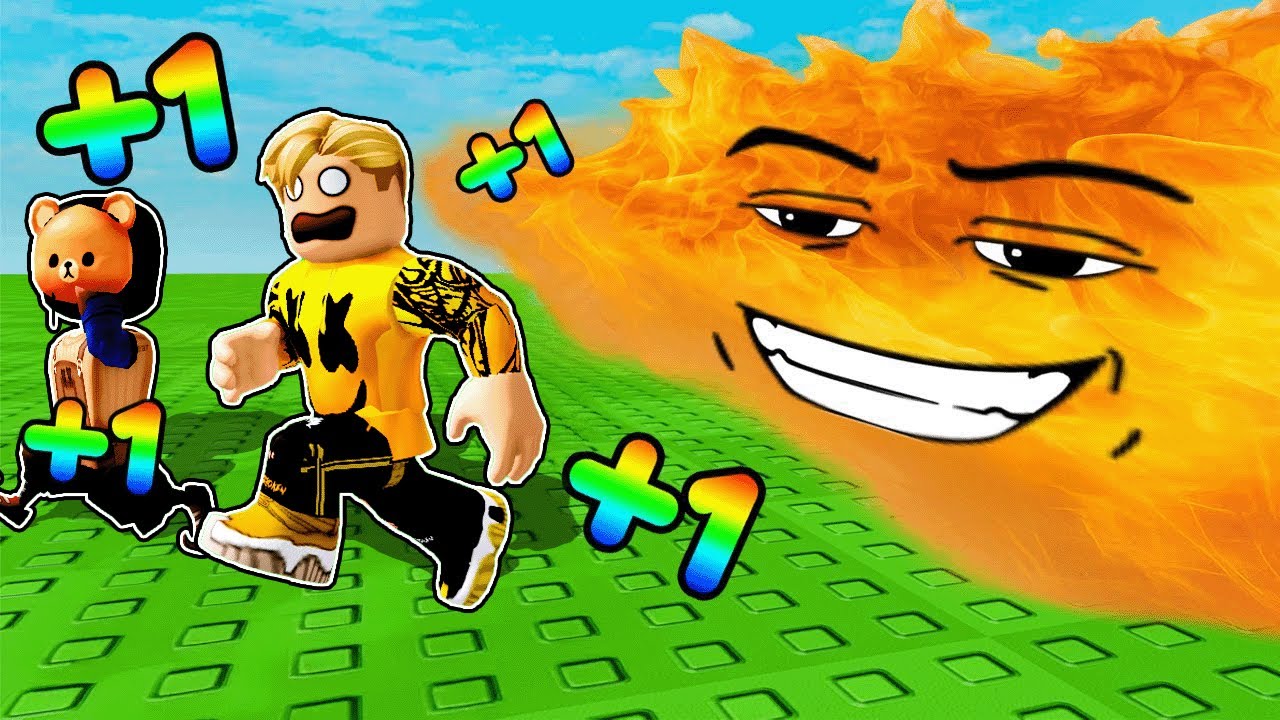 سباق ضد تسونامي النار 🔥💨كل خطوه  = +1 سرعة اكثر🏃‍♂️ سافرنا ل ثلاث عوالم 😱