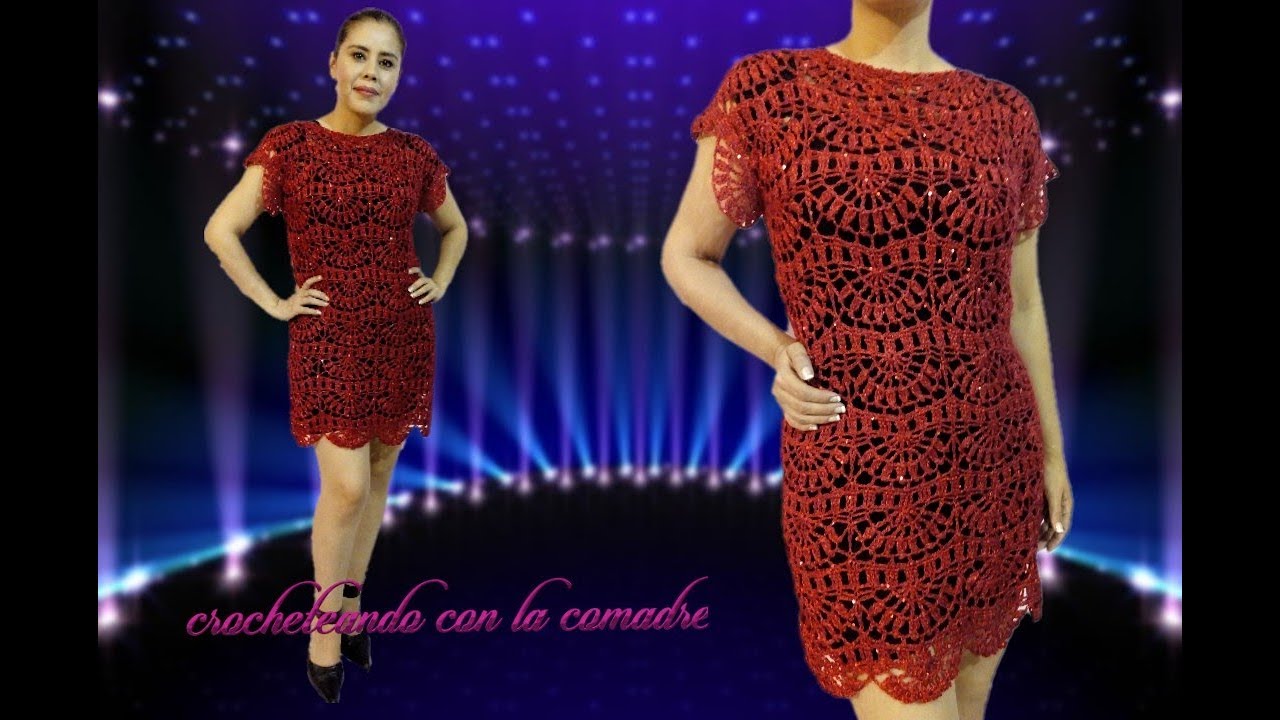 Tutorial Vestido para fiesta elegante  Facil y Rapido Crocheteando con la Comadre