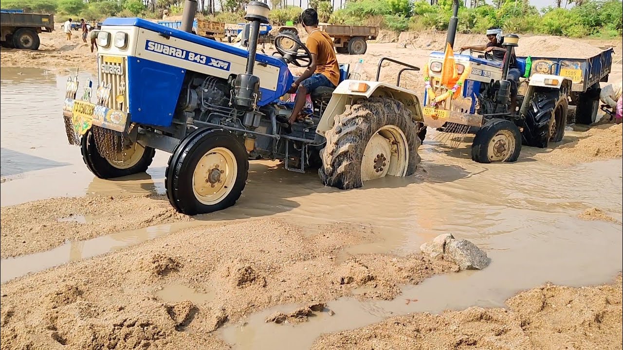 Swaraj tractor stuck in Sand | tractor video's