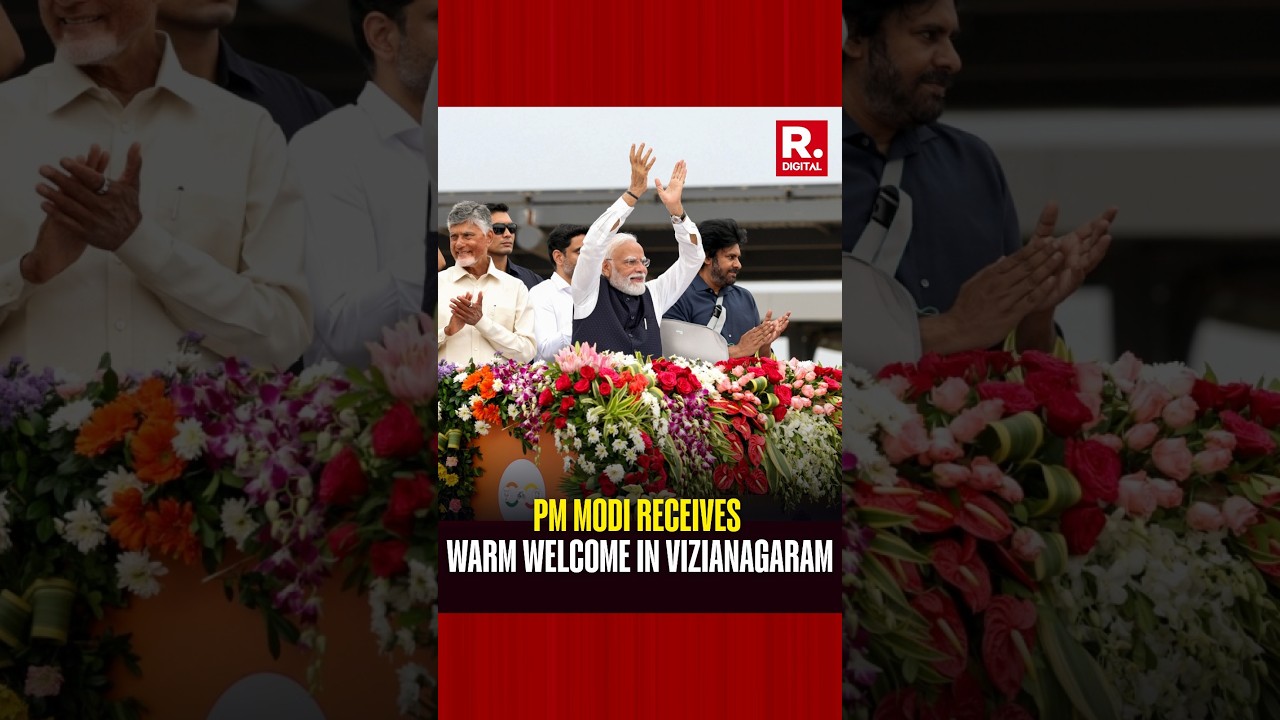 PM Modi Receives Grand Welcome in Andhra Pradesh&rsquo;s Bhogapuram