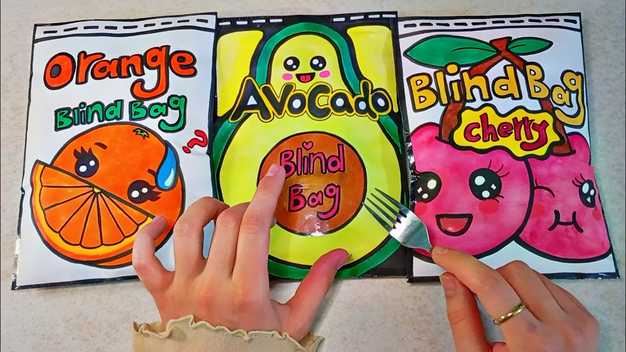 🍒 Paper Diy 🍒 Kawaii fruits blind bags 😛 ASMR unboxing squishy surprises