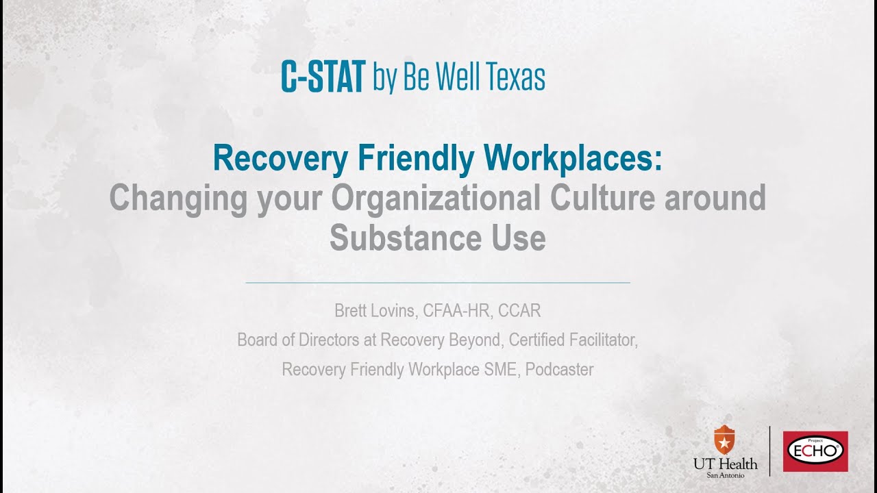 RSS ECHO November 19 - Recovery Friendly Workplaces: Changing Organizational Culture around SUD