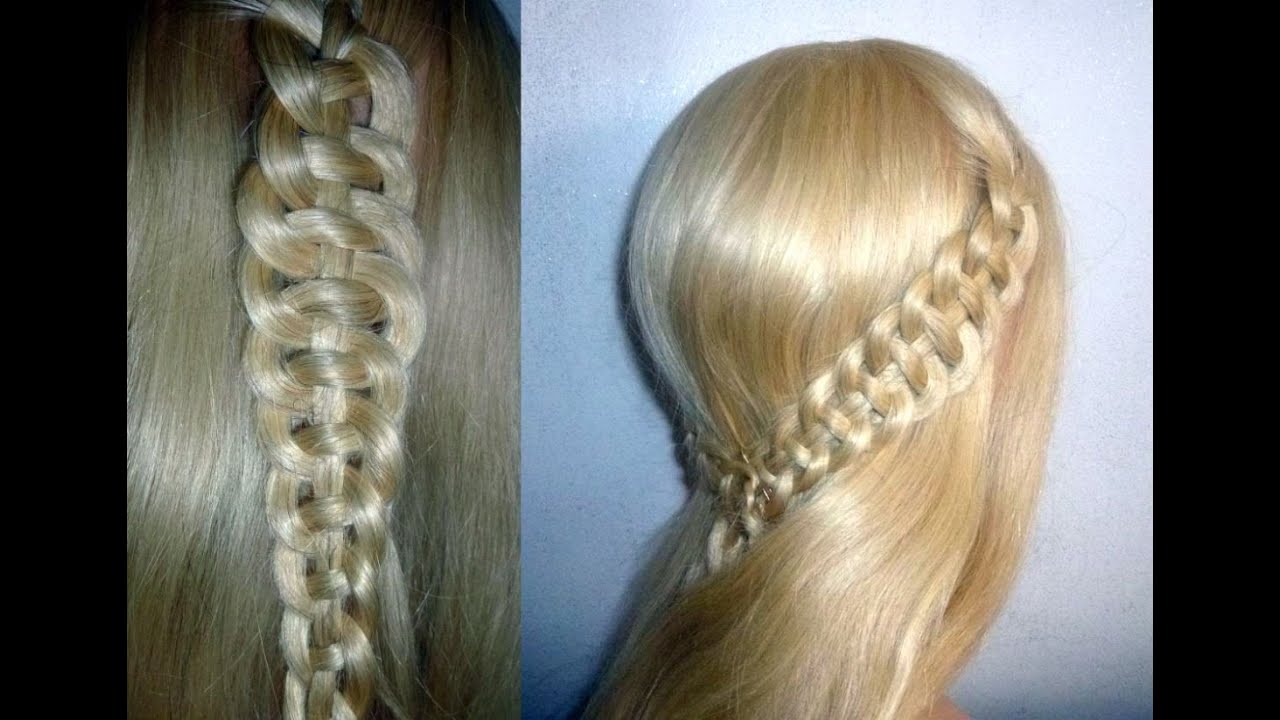 4 Strähnen Zopf flechten.Flechtfrisuren.Braid with 4 Strands Hairstyle.Peinados