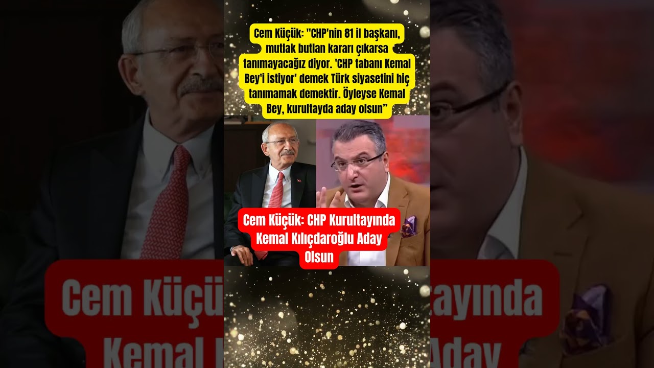 Cem K&uuml;&ccedil;&uuml;k: CHP Kurultayında Kemal Kılı&ccedil;daroğlu Aday Olsun #shorts #paraisletmecisi