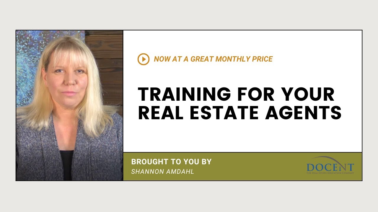 I can TRAIN your NEW REAL ESTATE AGENTS....TODAY!