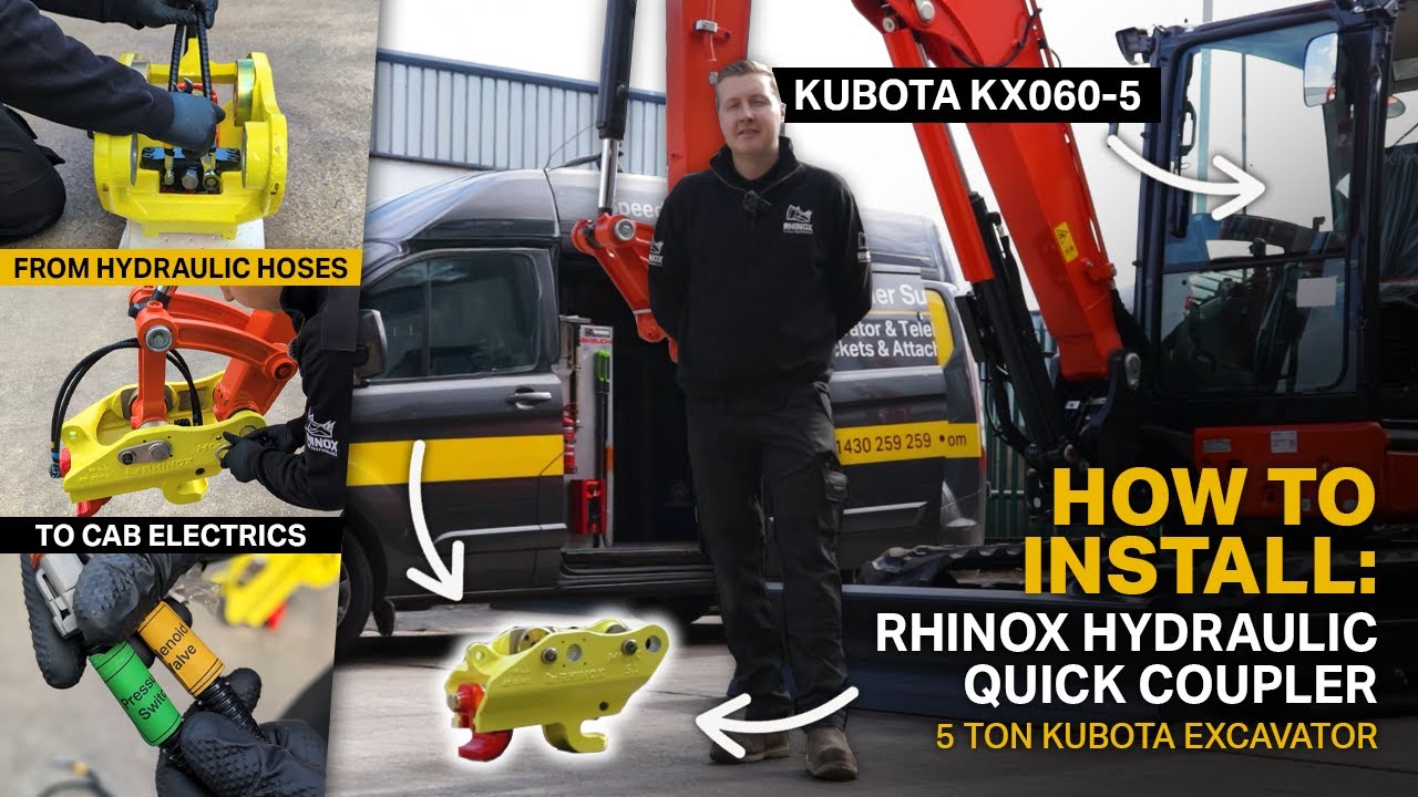 How To Install Rhinox Hydraulic Quick Coupler to 5 TON KUBOTA EXCAVATOR (FULL Fitting)