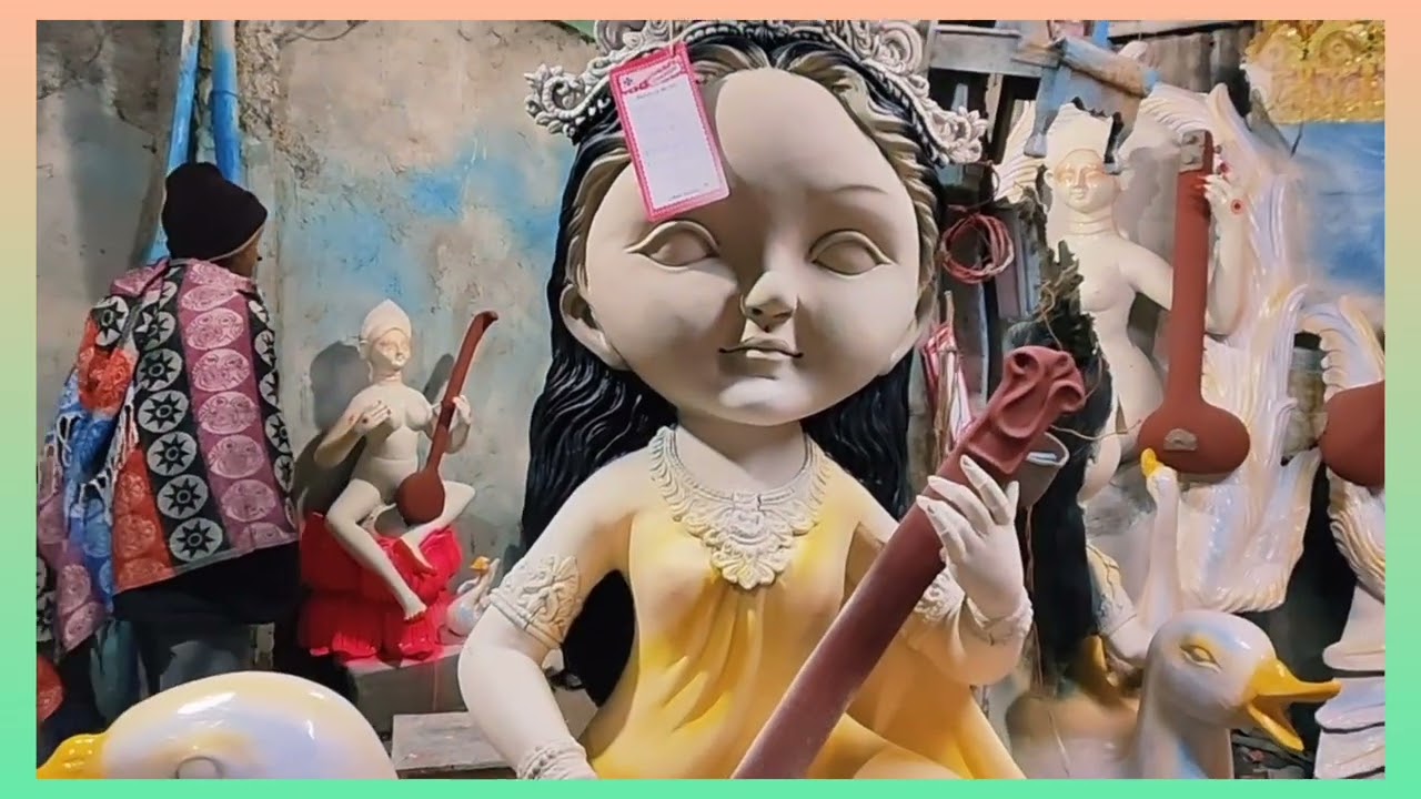 দমদম আর. এন. গুহ রোড (গরুয়া হাটা) মা সরস্বতী ঠাকুর দেখতে গেলাম । বীণাপাণি দেবী মা সরস্বতী  ২০২৬ ।
