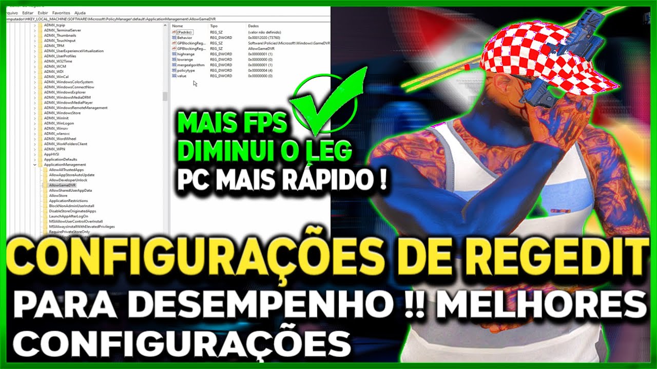 COMO AUMENTAR MUITO SEU FPS NO GTA V RP/FIVEM 2023 | COMO CONFIGURAR REGEDIT | COMO OTIMIZAR O PC